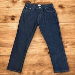 VTG Evolution in Design Jeans Mens Straight Leg Dark Wash Y2K Classic Size 38/34